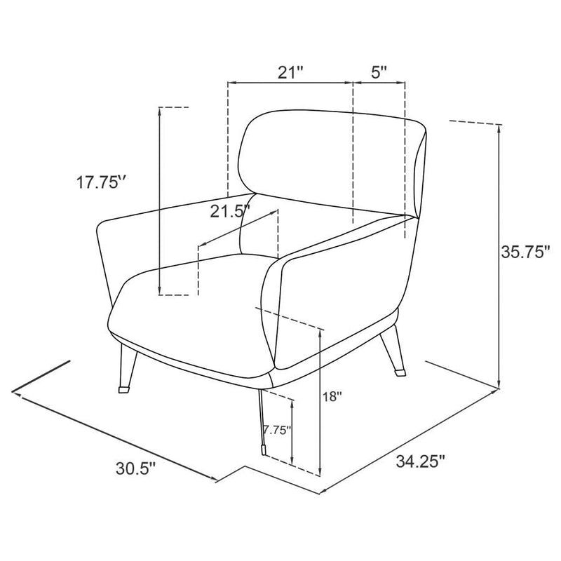 Andrea - Upholstered Crecent Arm Accent Chair