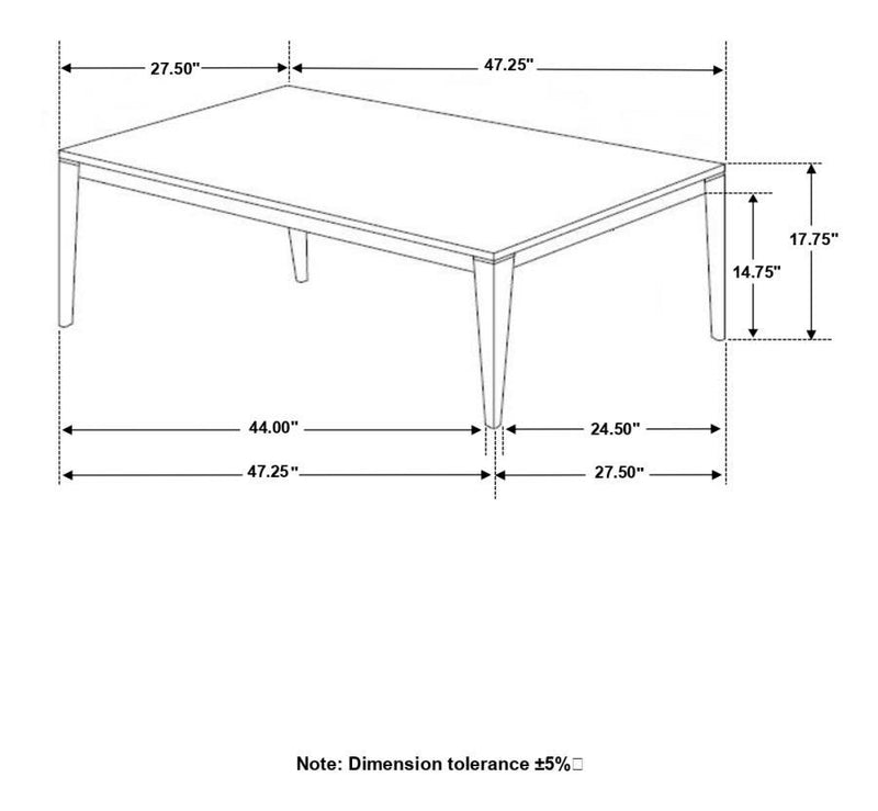 Mozzi - Rectangular Coffee Table Faux Marble - Gray And Black