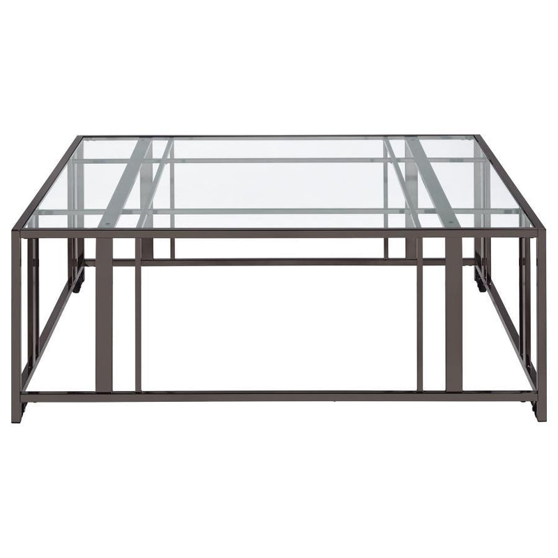 Adri - Square Glass Top Coffee Table With Casters