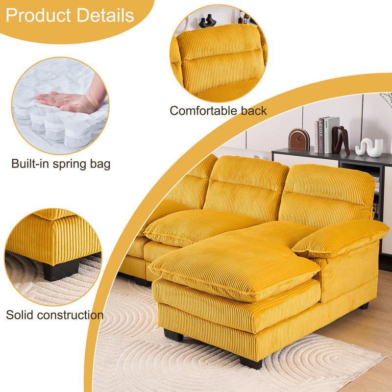 U-Shaped Profile Sofa, Including Two Single Seats And Two Chaise, Modular Sofa, Corduroy Sofa