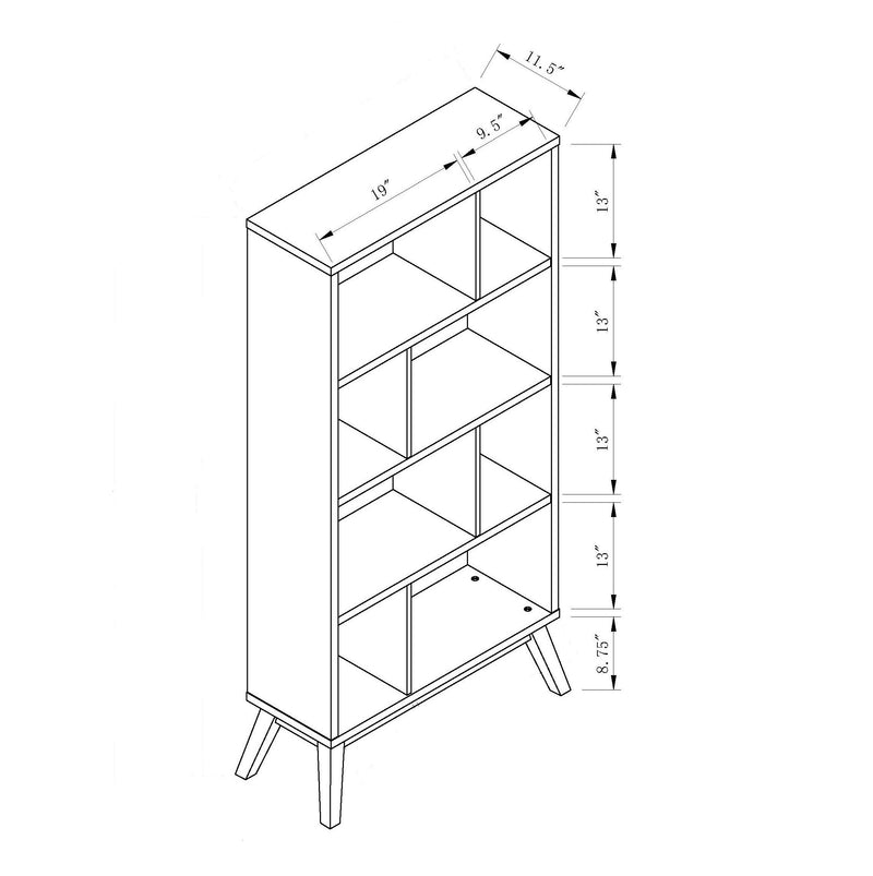 4-Tier Bookcase - Distressed Gray