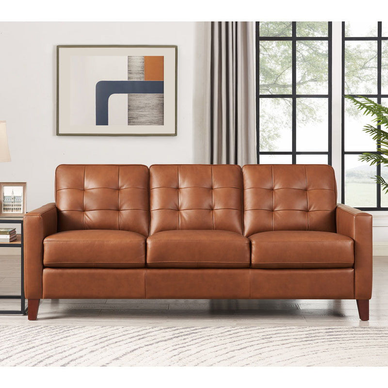 Aiden - Leather Sofa - Brown