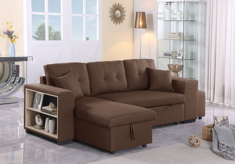 Daniel - Upholstered Reversible Sectional With Pull Out Loveseat