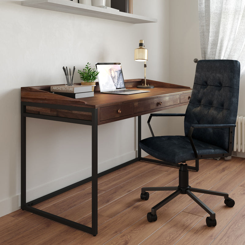 Foley - Swivel Office Chair - Distressed Blue