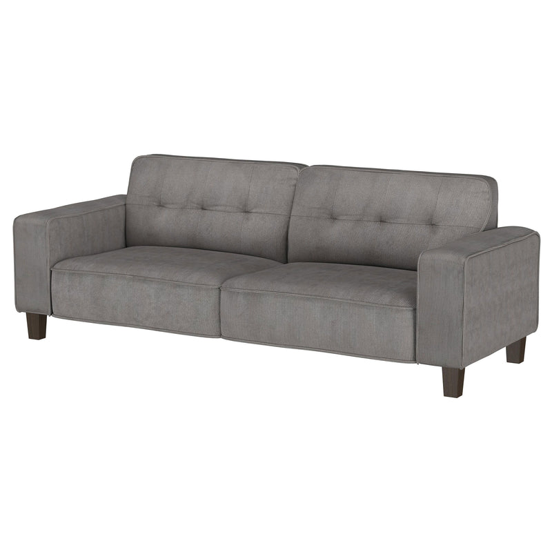 Deerhurst - Upholstered Tufted Track Arm Sofa - Charcoal