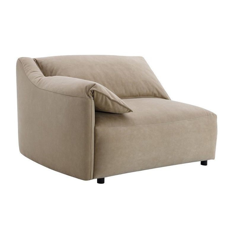 Veata - Sectional Sofa - Light Brown Suede Velvet