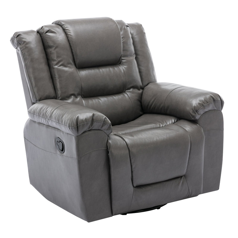 360° Swivel And Rocking Home Theater Recliner Manual Recliner Chair With Wide Armrest For Living Room