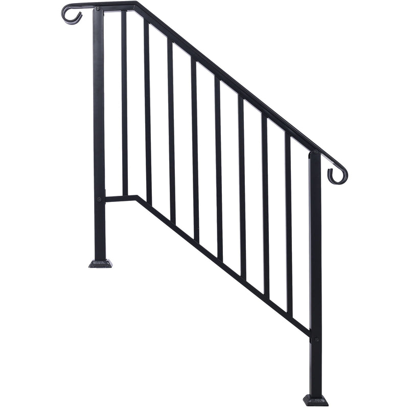 Handrails For Outdoor Steps, Fit 3 Or 4 Steps Outdoor Stair Railing, Picket