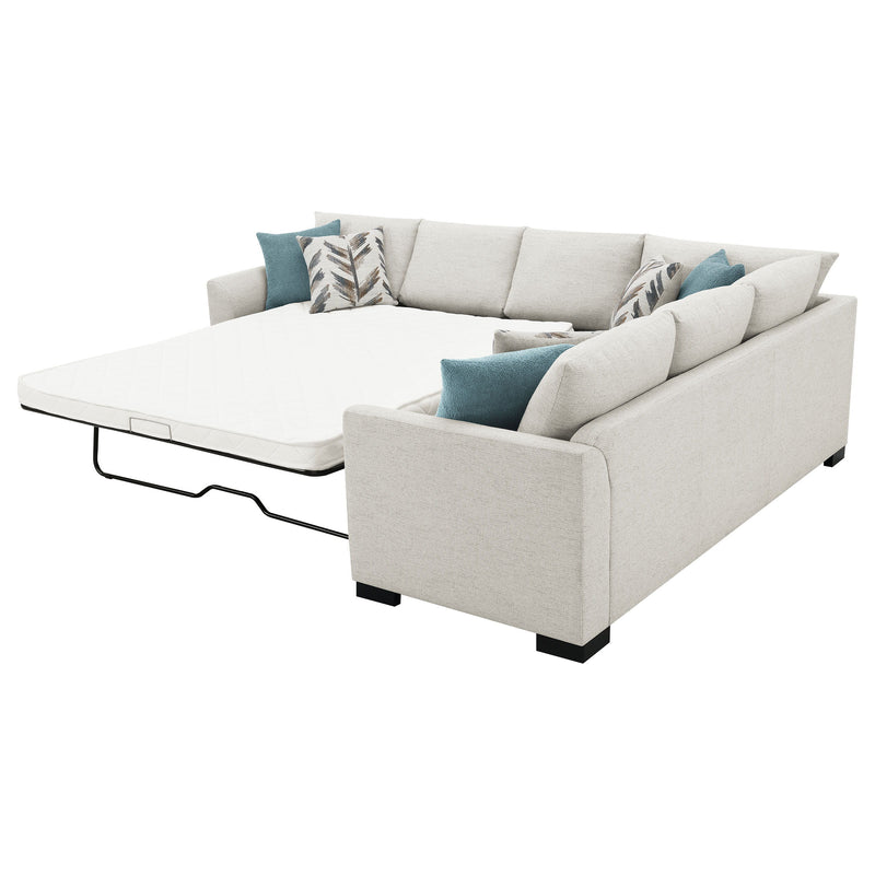 Ashford - Chenille Upholstered Sleeper Sectional Sofa - Greige