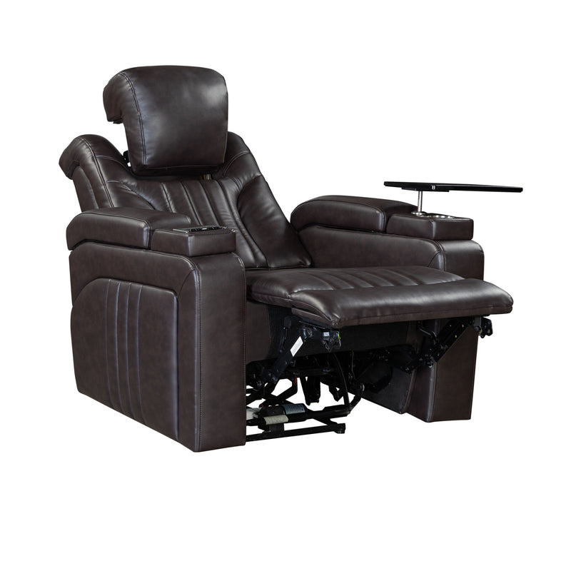 Power Recliner Home Theater Recliner With Power Adjustable Headrest, Wireless Charging Device, USB Port, Storage Arms, Cup Holder And Swivel Tray Table For Living Room