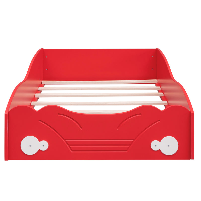 Twin Size Car-Shaped Platform Bed, Red