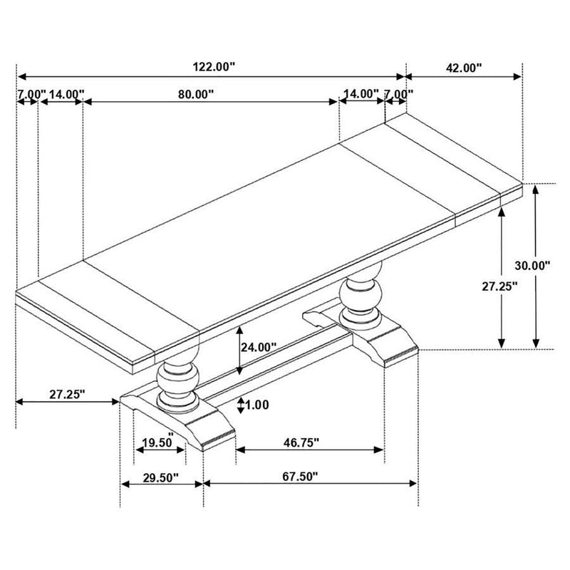 Phelps - Rectangular Trestle Dining Set