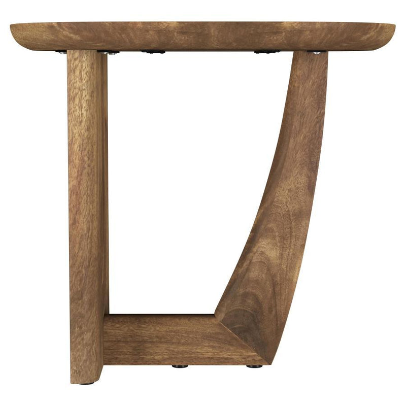 Fletcher - Round Solid Mango Wood Accent Side Table - Brown