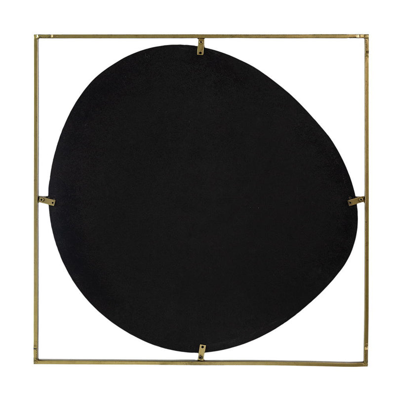 Poppy Mirror With Gold Metal Frame Contemporary Design For Bathroom, Entryway Wall Decor - Golden Black