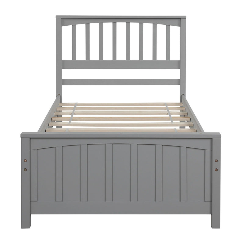 Twin Size Platform Bed - Gray