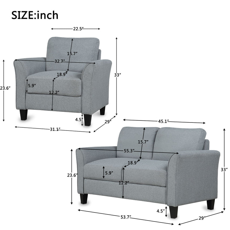 Living Room Furniture Armrest Single Sofa And Loveseat Sofa