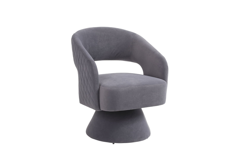 Swivel Accent Chair Armchair, Round Barrel Chair For Living Room Bedroom - Teddy Fabric