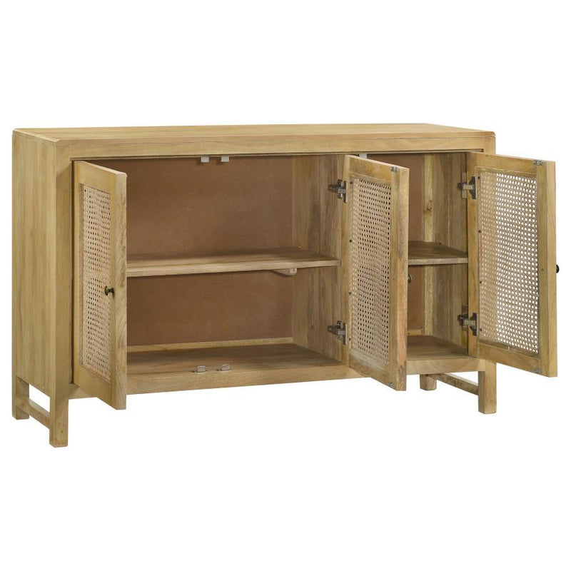 Zamora - Wood Accent Cabinet With Woven Cane