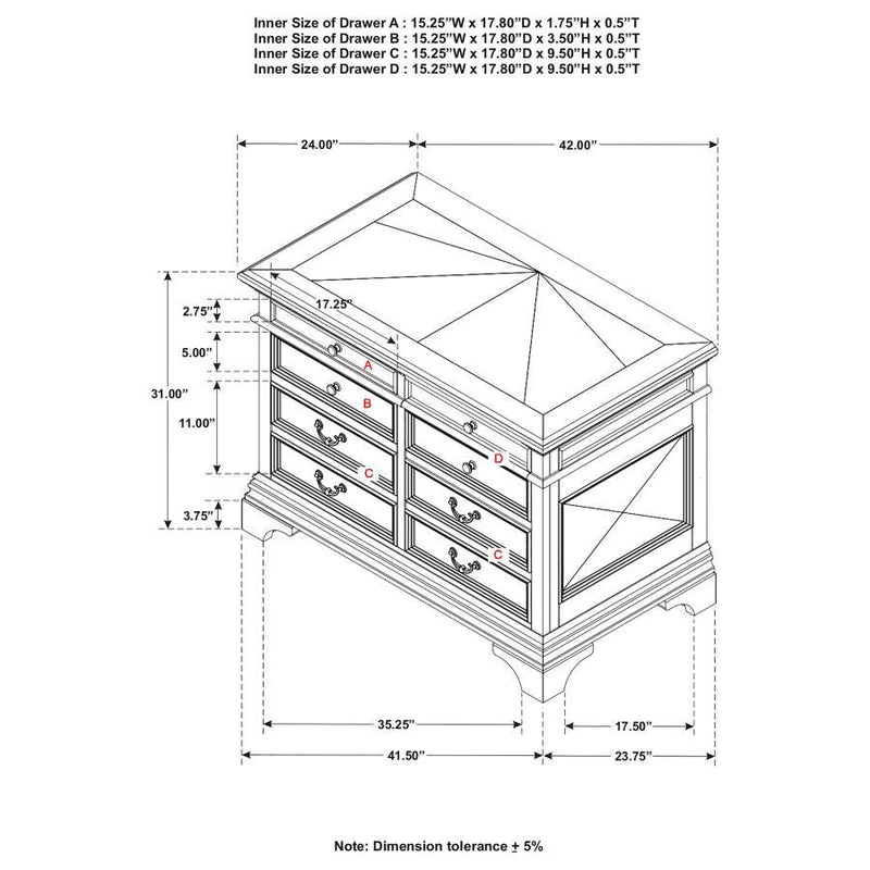 Hartshill - 5-Drawer File Cabinet - Burnished Oak