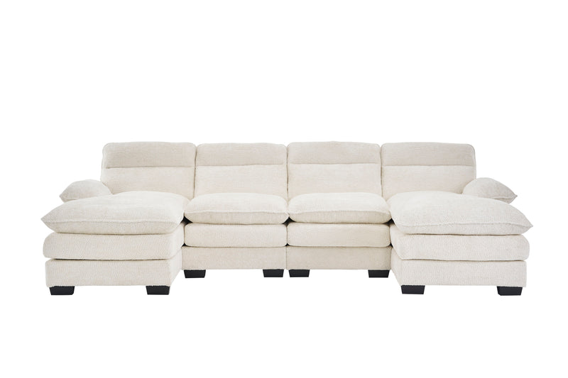 U-Shaped Profile Sofa, Including Two Single Seats And Two Chaise, Modular Sofa, Chenille Sofa