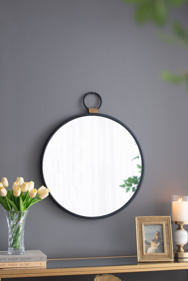 Wall Mirror With Black Frame, Contemporary Minimalist Accent Mirror For Living Room, Foyer, Entryway, Bedroom - Black