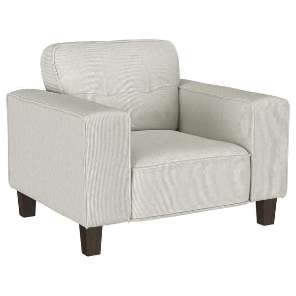 Deerhurst - Upholstered Track Arm Tufted Accent Chair - Greige
