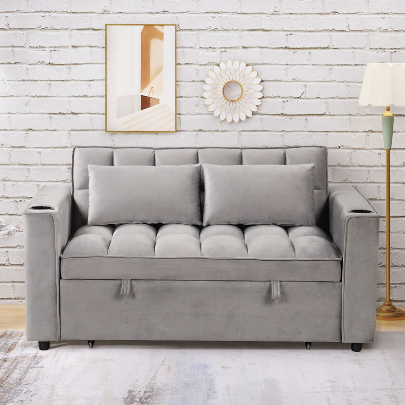 Multi Functional Sofa Bed With Cup Holder And USB Port For Living Room Or Apartments