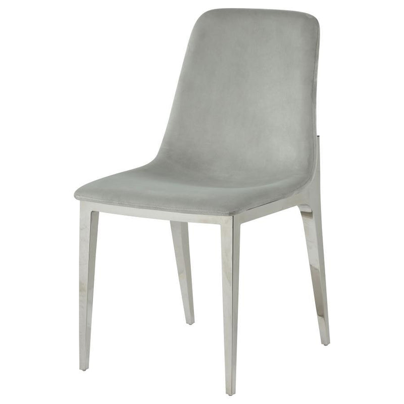 Irene - Upholstered Side Chairs (Set of 4) - Light Gray And Chrome