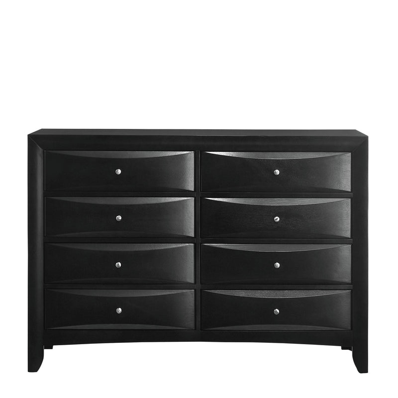 Emily - 8-Drawer Dresser - Black (Sturdy)