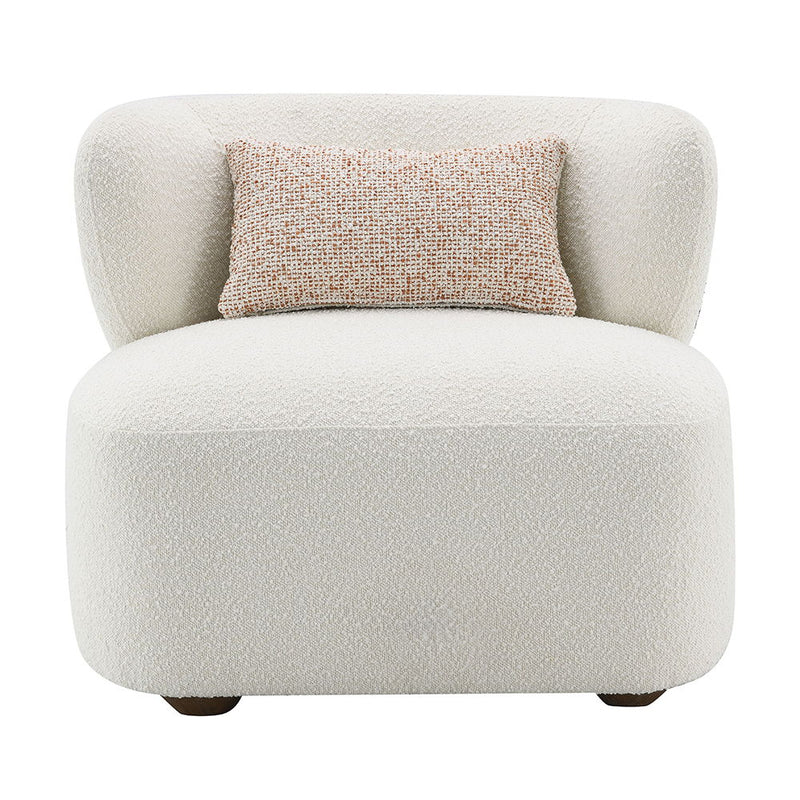 Darius - Accent Chair With Pillow - Beige Boucle