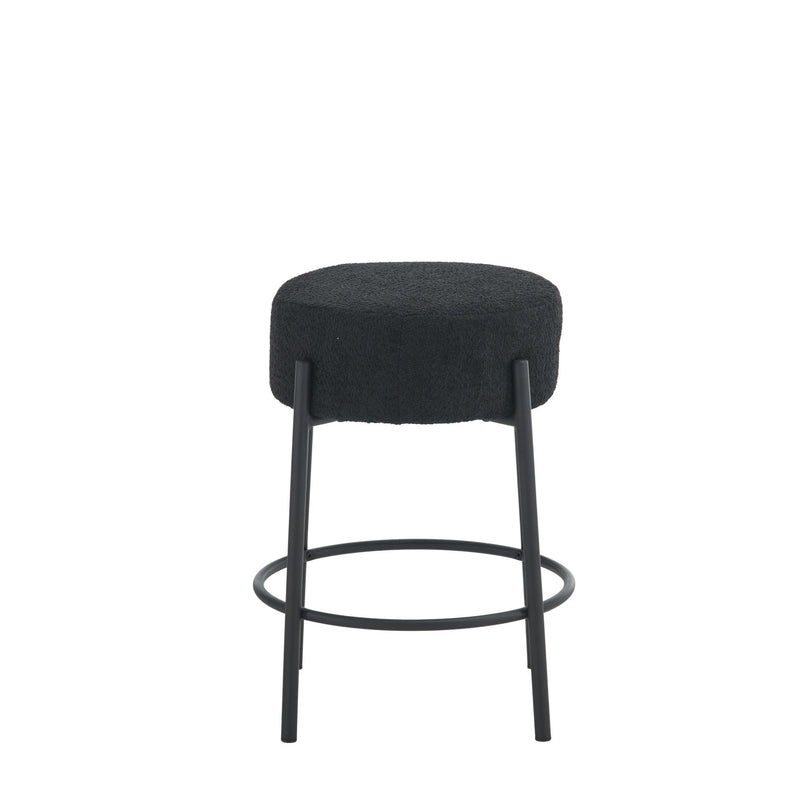 Round Bar Stools (Set of 2), Contemporary Upholstered Dining Stools For Kitchens, Coffee Shops And Bar Stores