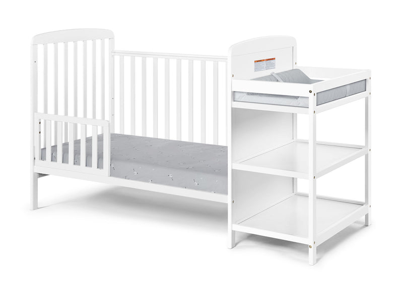 Ramsey 3-In-1 Convertible Crib And Changer Combo - White