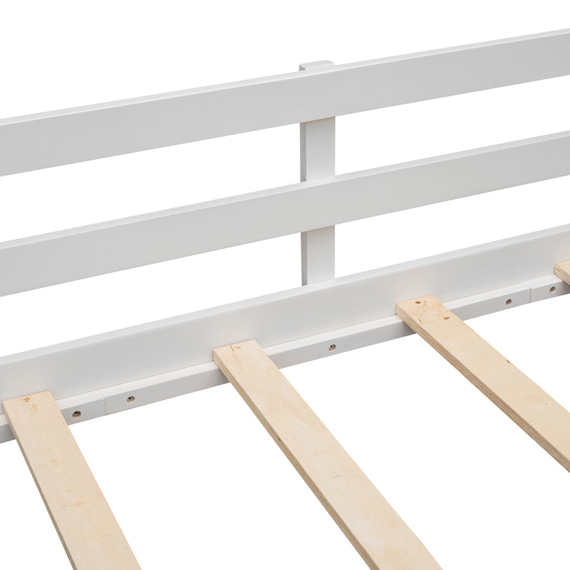 Twin size Loft Bed Wood Bed with Two Storage Boxes - White( old sku: LP000075AAK )