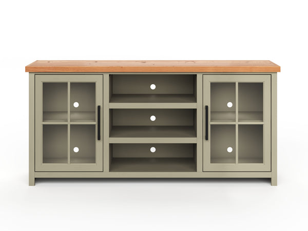 Vineyard - 67" TV Stand - Sage Green / Fruitwood