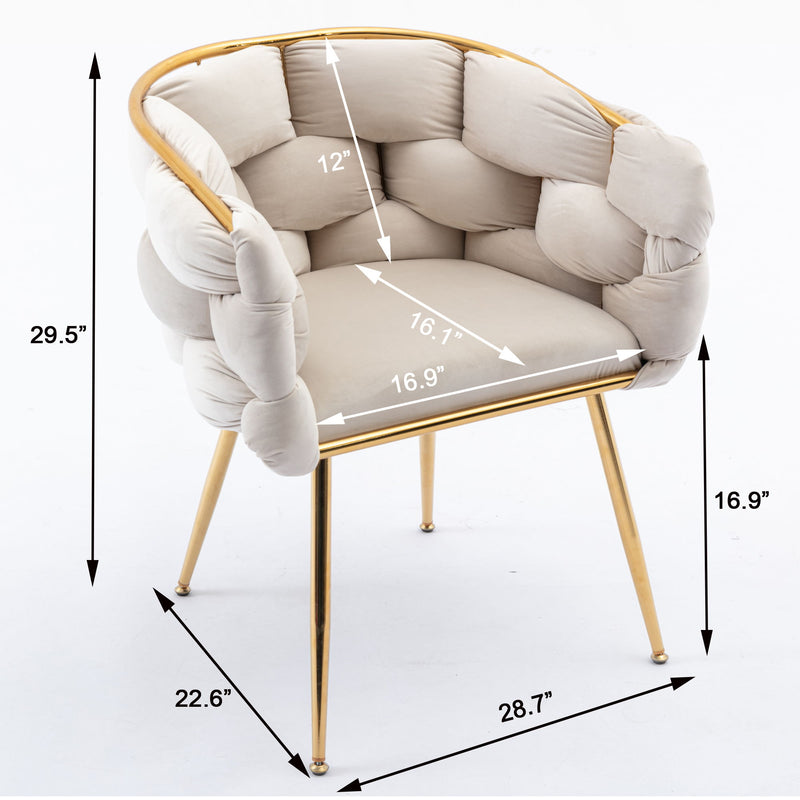 Luxury Modern Simple Leisure Velvet Single Sofa Chair Bedroom Lazy Person Household Dresser Stool Manicure Table Back Chair