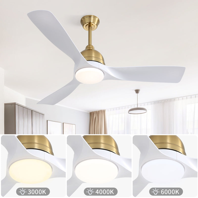 Modern Ceiling Fan 6 Speed Remote Control Dimmable Reversible DC Motor With Light And Smart App Control