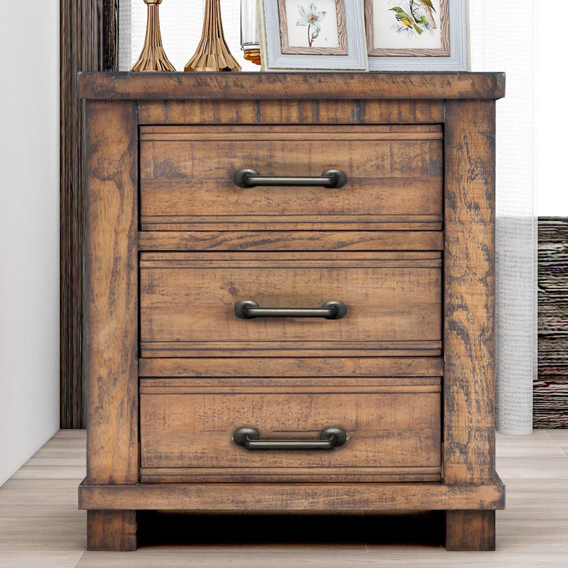 Drawer Reclaimed Solid Wood Framhouse Nightstand - Natural