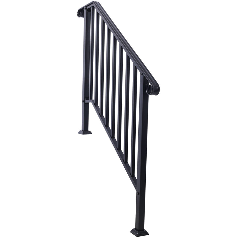 Handrails For Outdoor Steps, Fit 3 Or 4 Steps Outdoor Stair Railing, Picket