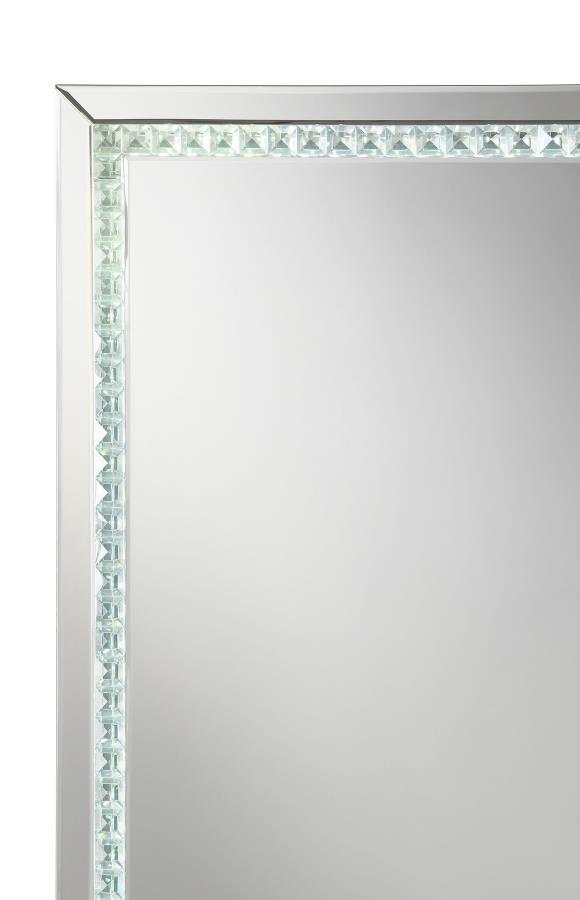 Noelle - Square Wall Mirror With LED Lights - Silver