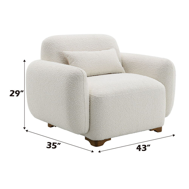 Darius - Chair With Pillow - Beige Boucle