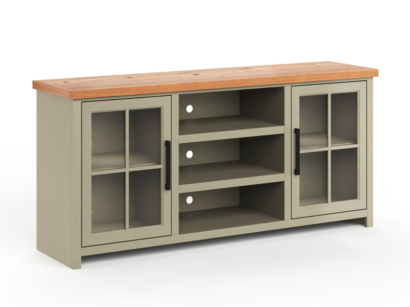 Vineyard - 67" TV Stand - Sage Green / Fruitwood