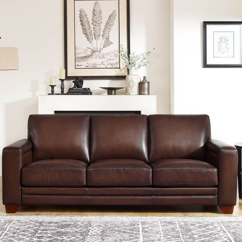 Alice - Leather Sofa - Caramel