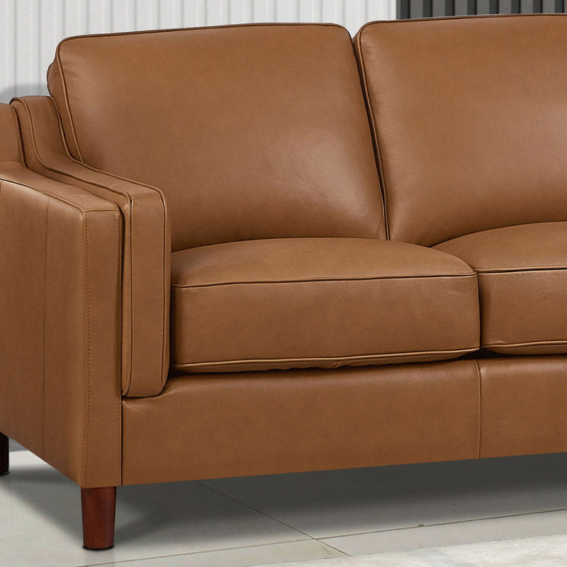 Bella - Leather Right Chaise Sectional - Brown