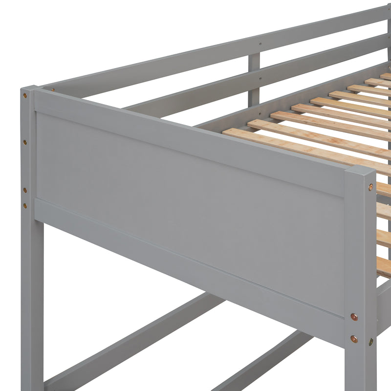 Solid Wood Twin Size Loft Bed with Ladder(Gray)(OLD SKU: WF191903AAE)