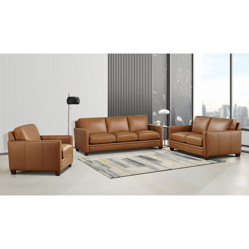 Naples - Leather Loveseat - Cognac