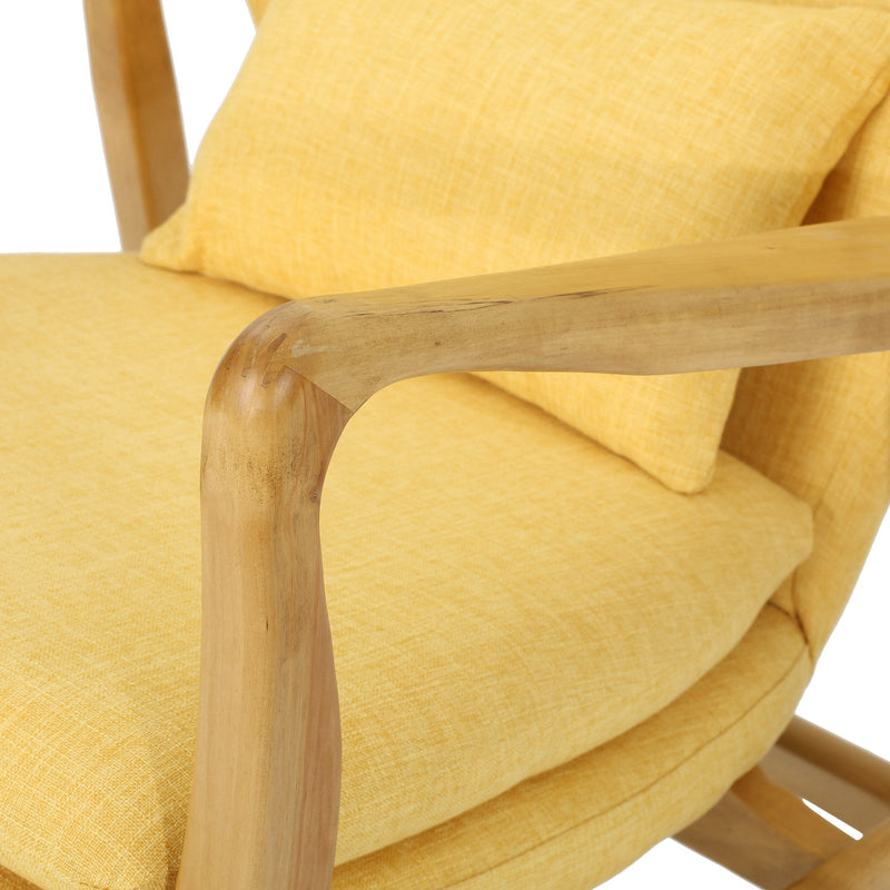 Elegant Solid Wood Rocking Chair With Linen Cushion