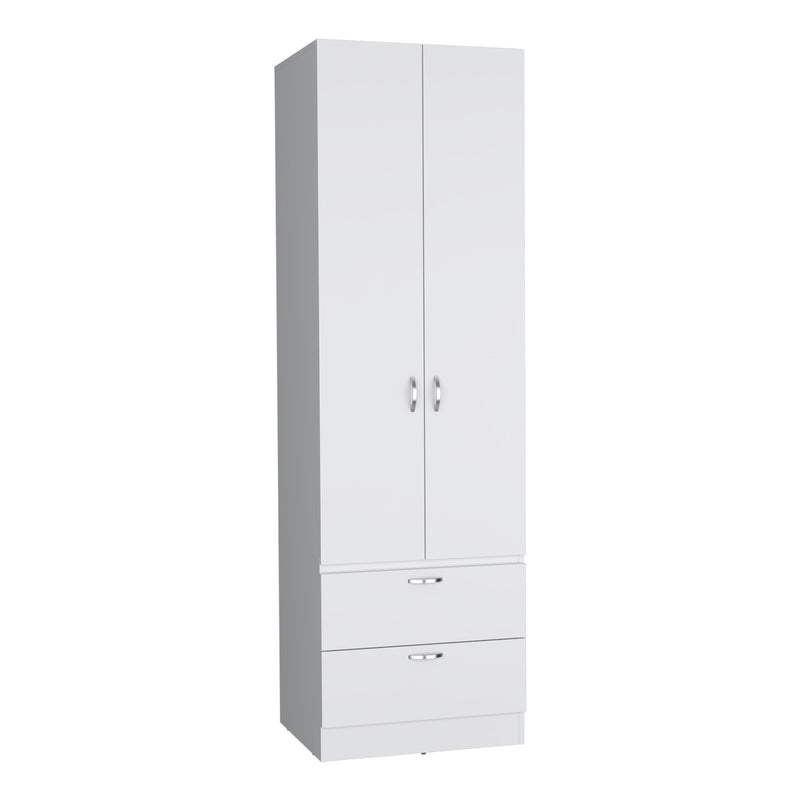 Armoire Organiser, Two Shelves, Rod, Double Door Cabinet Armoire