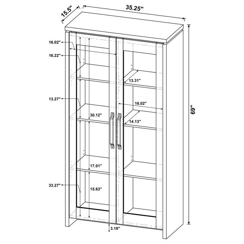 Alejo - 2 Door Engineered Wood Tall Cabinet - Gray Driftwood