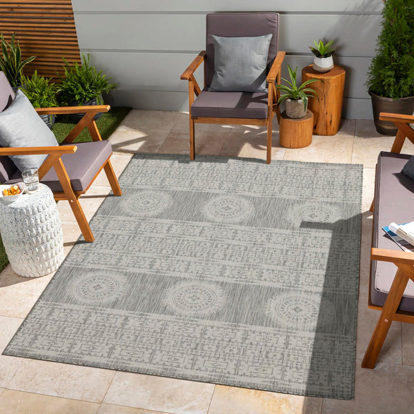 Sunshine - 7'10" X 10'3" Indoor / Outdoor Area Rug - Silver