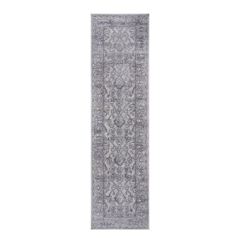 Marfi - 2' x 8' Oriental Non-Shedding Living Room Bedroom Dining Home Office Stylish And Stain Resistant Area Rug - Ivory / Gray